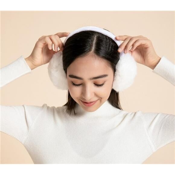 Women's Genuine Rabbit Fur Ear Muffs - Adjustable Ear Warmers - Picture 5 of 8